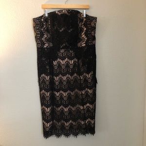 City Chic Strapless Lace Dress